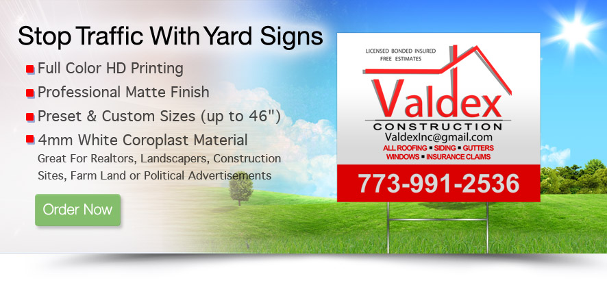 custom law signs and yard sign printing